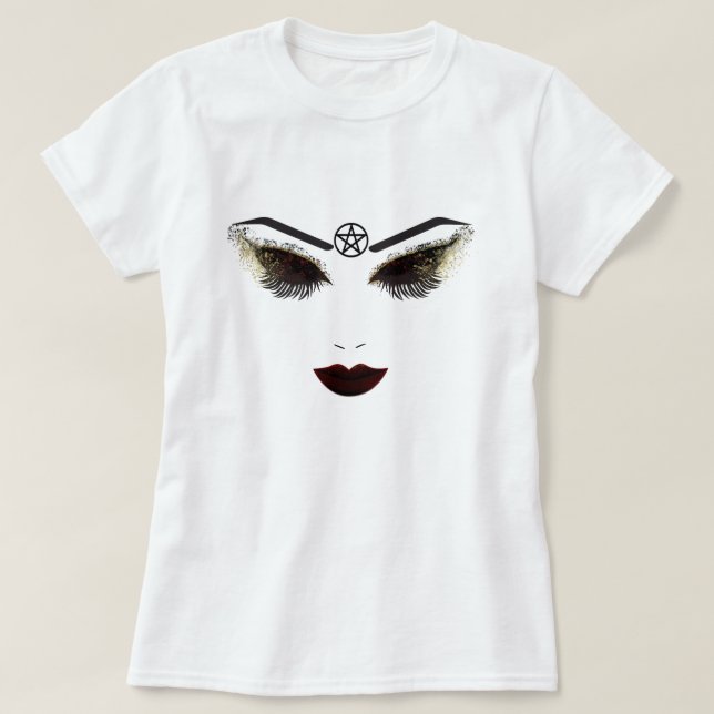 Camiseta Pestañas y Labios Oscuros Maquillaje Belleza Pentá (Diseño del anverso)