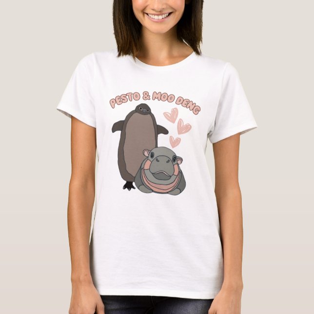 Camiseta Pesto Y Moo Deng Penguin Y Hippo Funny (Anverso)
