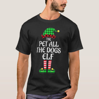 Camiseta Pet All The Dogs Elf Buffalo Plaid Matching Christ