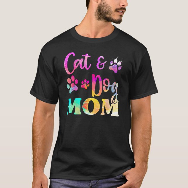 Camiseta Pet Cat And Dog Mom Tie Dye  Mother s Day Womens (Anverso)