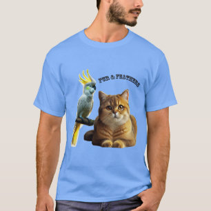 Camiseta Pet Lover British Shorthair Cat & Cockatoo Bird