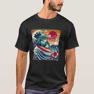 Camiseta Pet Lover Mt. Fuji Sunset japonés Wave Art Surfin