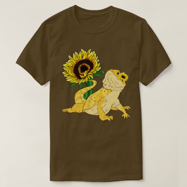 Camiseta Pet Reptile Keeper Sunflower Animal Bearded Dragon (Diseño del anverso)