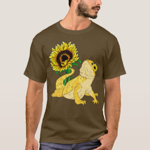 Camiseta Pet Reptile Keeper Sunflower Animal Bearded Dragon