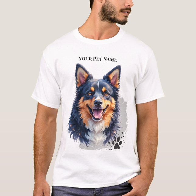 Camiseta Pet’s Simple Modern Name & Photo Custom Design (Anverso)