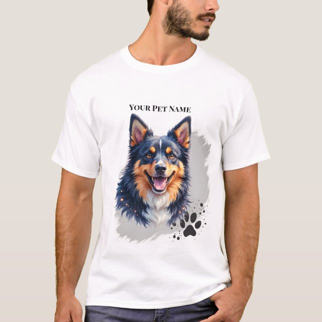 Camiseta Pet’s Simple Modern Name & Photo Custom Design (Anverso)