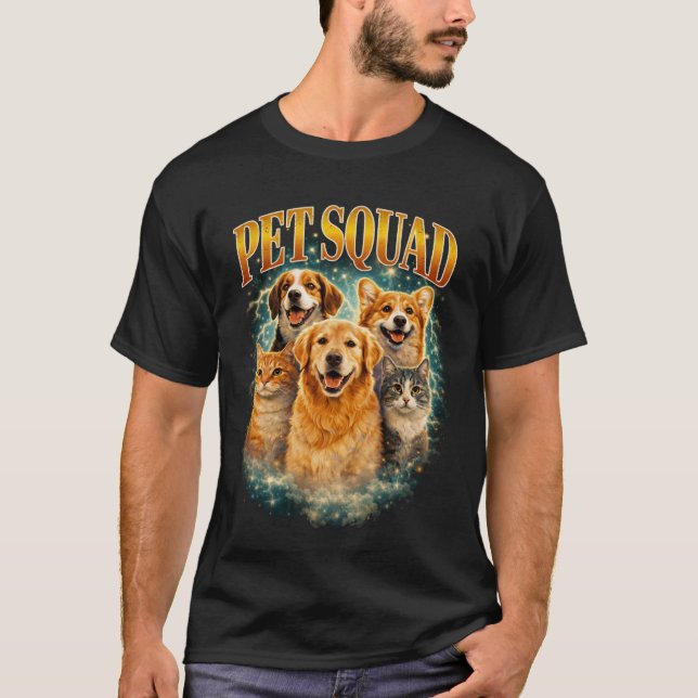 Camiseta Pet Squad Custom– Personalized Dog & Cat Group Por (Anverso)