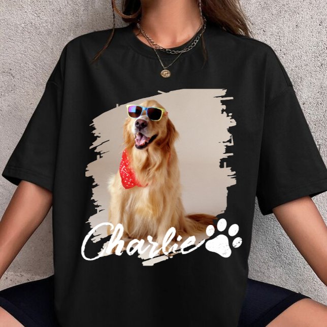 Camiseta Pet Typograpy Simple Modern Custom Dog Photo Name  (Subido por el creador)