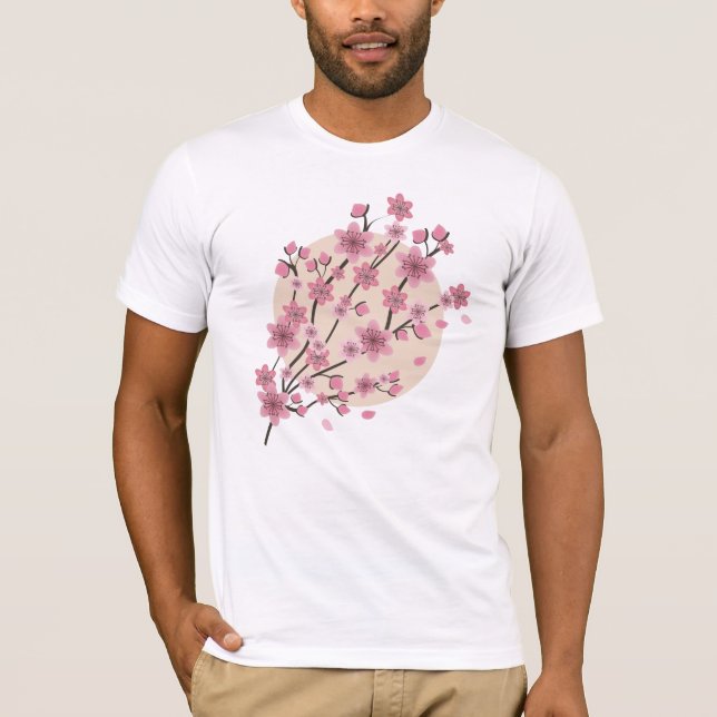 Camiseta Pétalos de Flor de Cerezo Rosa (Anverso)
