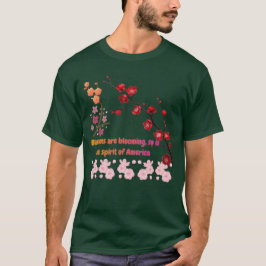 Camiseta Pétalos en armonía rosa bosque verde
