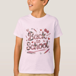 Camiseta Pétalos Pastel y Tee de Días Escolares - Un regres
