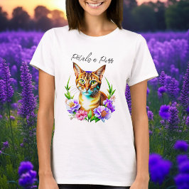 Camiseta Pétalos y flores de gato y Bonito puros
