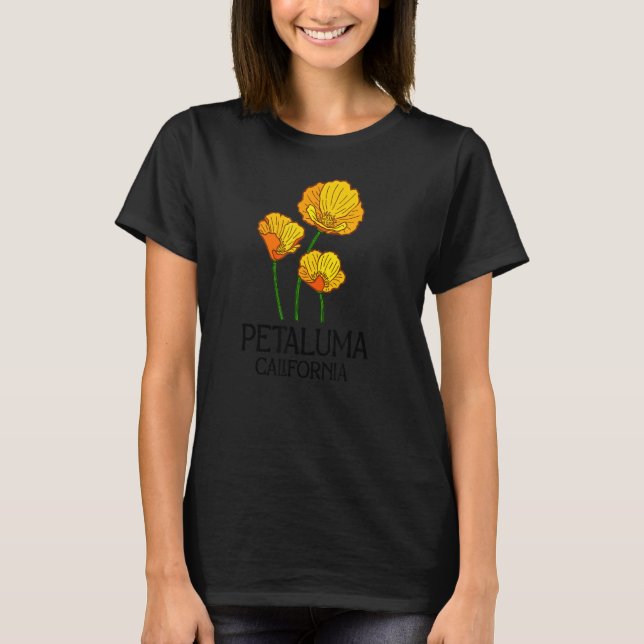 Camiseta Petaluma California CA Poppy Flower State City Vin (Anverso)