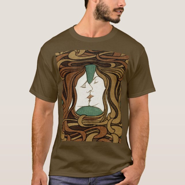 Camiseta Peter Behrens Kiss Love Resumen Art Nouveau (Anverso)