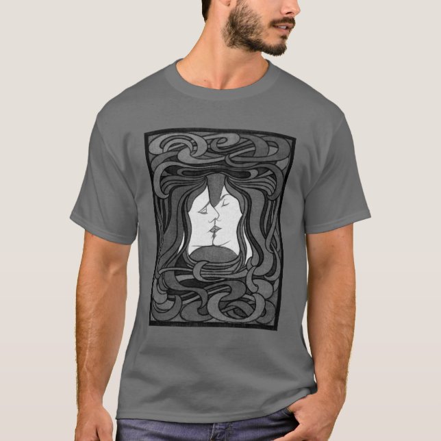 Camiseta Peter Behrens Kiss Love Resumen Art Nouveau (Anverso)