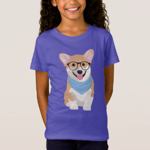 Camiseta Peter el perrito azul del Corgi del pañuelo del