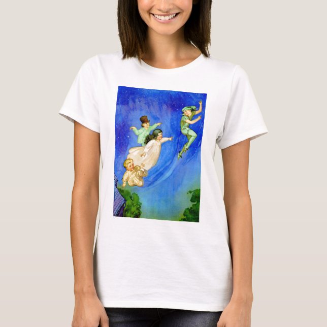 CAMISETA PETER PAN, WENDY, JOHN Y MICHAEL VOLAN FUERA (Anverso)