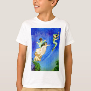CAMISETA PETER PAN, WENDY, JUAN Y MICHAEL SE VAN VOLANDO
