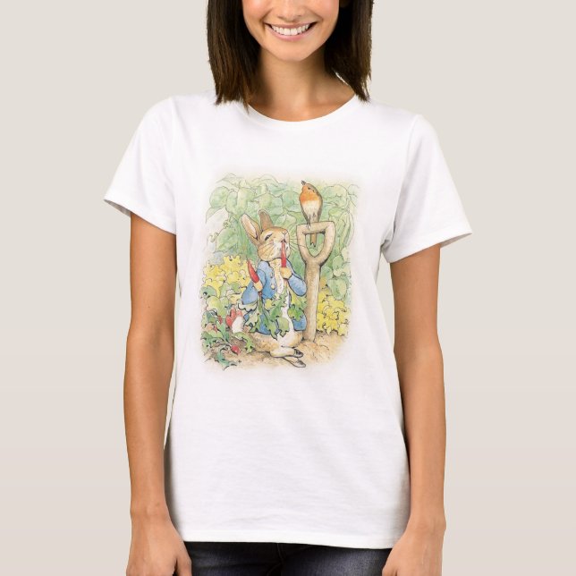 Camiseta Peter Rabbit En El Jardín - Beatrix Potter (Anverso)