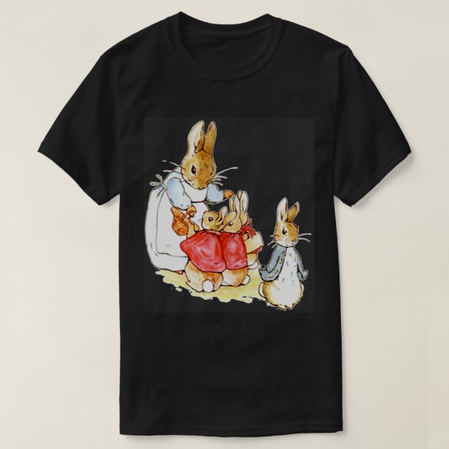 Camiseta Peter Rabbit y Family . (Diseño del anverso)