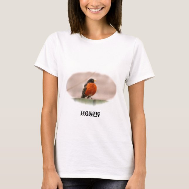 Camiseta Petirrojo animal del americano del pájaro (Anverso)