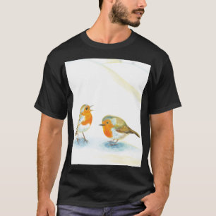Camiseta Petirrojos Rojos en Invierno