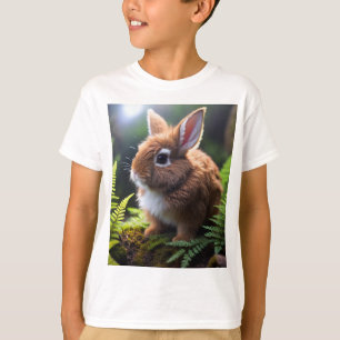 Camiseta "Petite Charm: El conejo enano marrón y blanco"