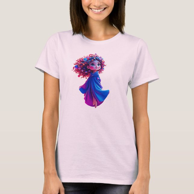 Camiseta Petite fille dans un monde fantastique. (Anverso)