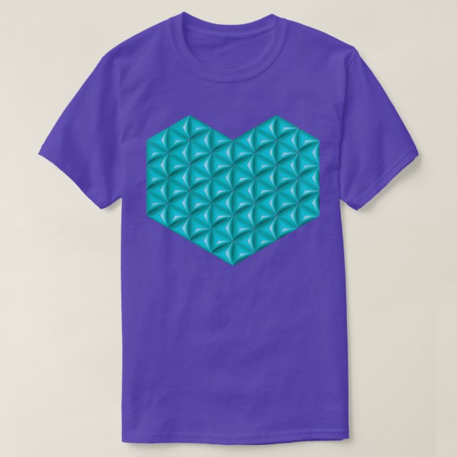 Camiseta PetiteSlo Modular Heart Verde azulado (Diseño del anverso)