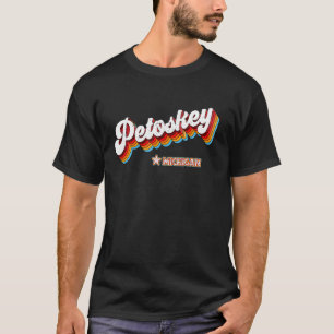Camiseta Petoskey Michigan Mi de la Retro 80