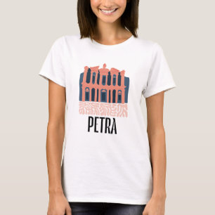 Camiseta Petra Jordania arte floral abstracto de viaje