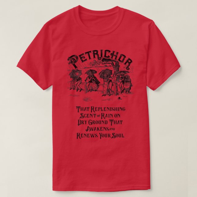 Camiseta Petricor El olor de la lluvia (Diseño del anverso)