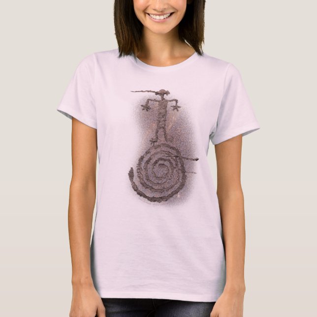 Camiseta Petroglifo de espiral femenina (Anverso)