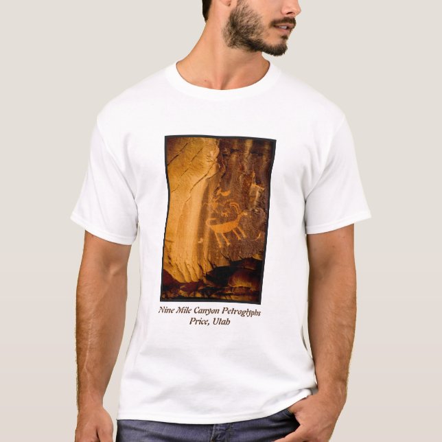Camiseta Petroglifo del Bighorn del barranco de nueve (Anverso)