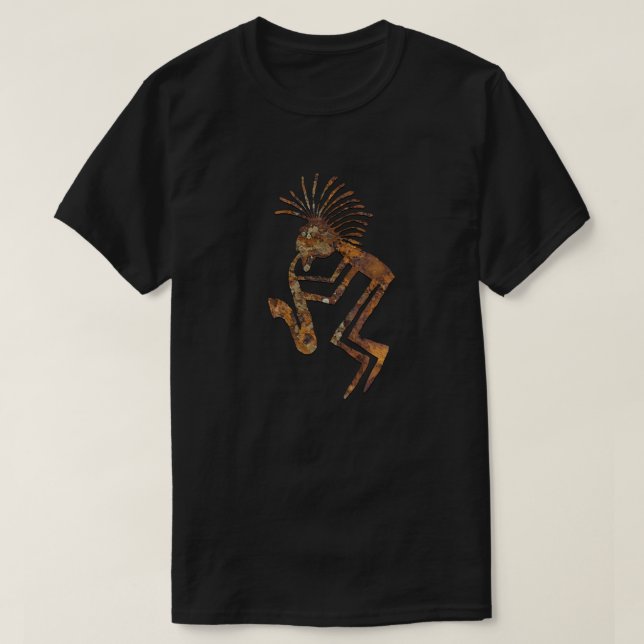 Camiseta Petroglifo del jugador de Kokopelli Saxaphone (Diseño del anverso)