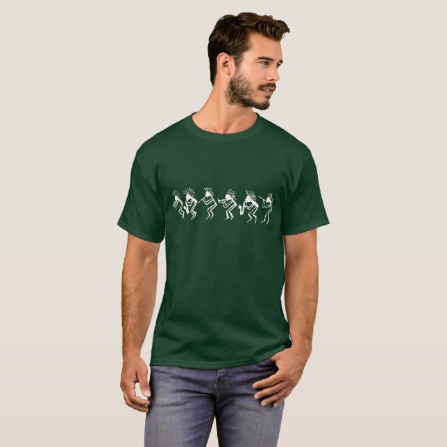 Camiseta Petroglifo del jugador del cuerno y de flauta de (Anverso completo)