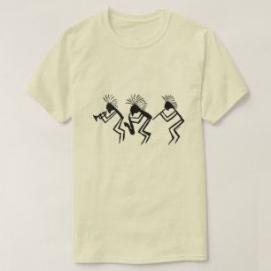Camiseta Petroglifo del jugador del cuerno y de flauta de