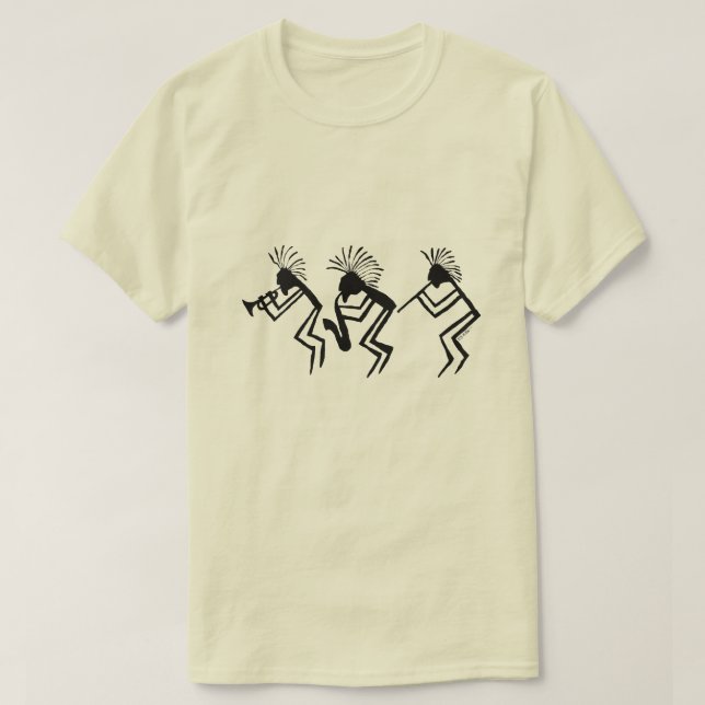 Camiseta Petroglifo del jugador del cuerno y de flauta de (Diseño del anverso)