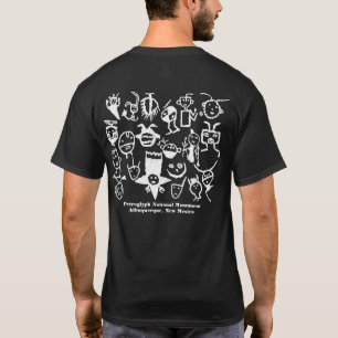 Camiseta Petroglifos de cabezas, caras y máscaras