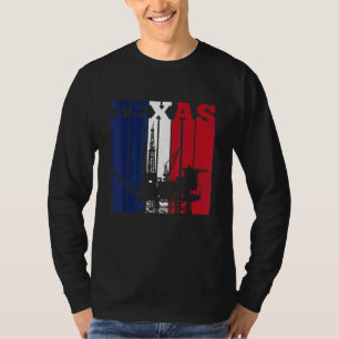 Camiseta Petróleo Rig Texas Bandera Oleícola Oleícola