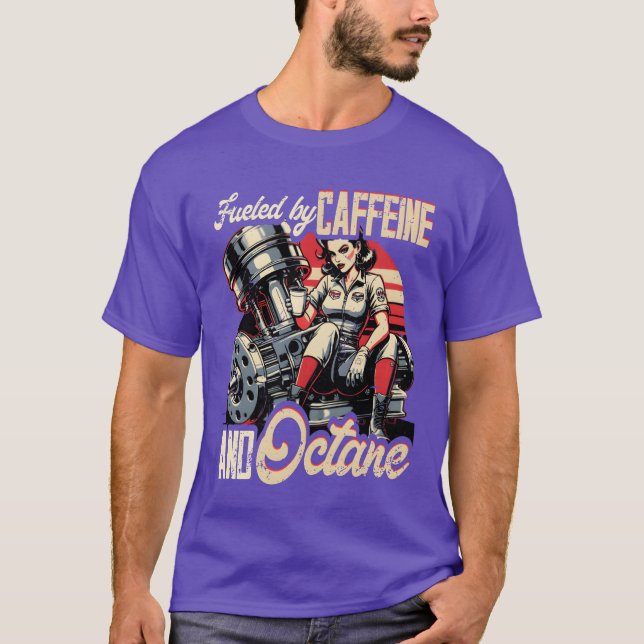 Camiseta Petrolhead Car Fueled By Caffeine And Octane vinta (Anverso)