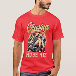 Camiseta Petrolhead Caruning Chasing Checkered Flags girl