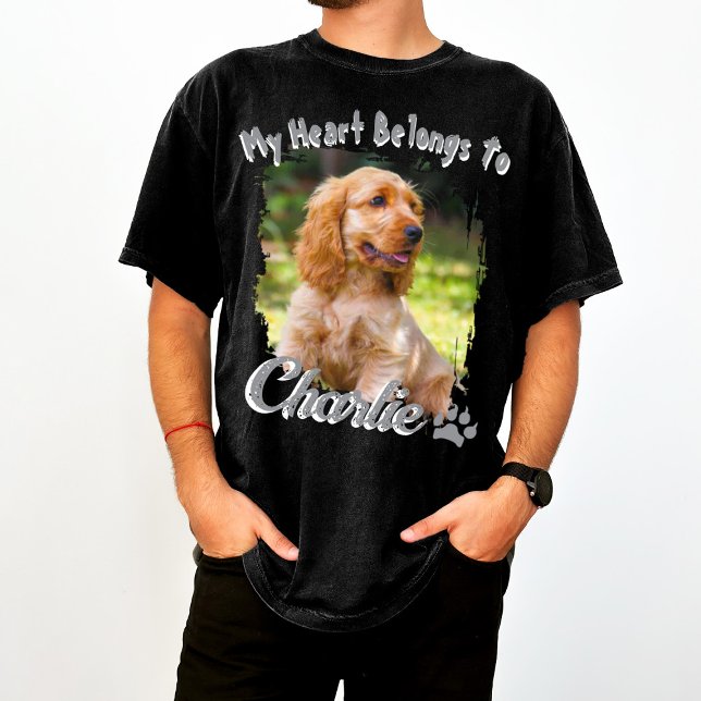 Camiseta Pet's Simple Cool Typography, My Heart Belongs To (Subido por el creador)