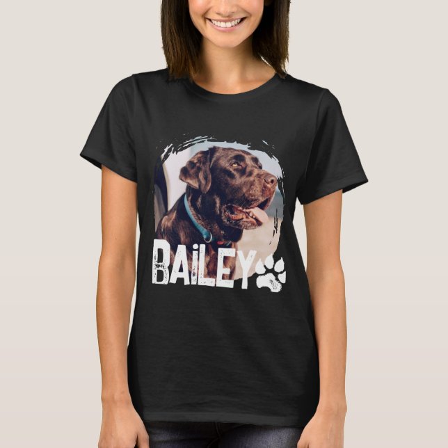 Camiseta Pets Simple Modern Cool Nge Name And Photo T Shirt (Anverso)