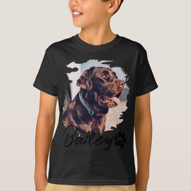 Camiseta Pets Simple Modern Cool Tygraphy Name And Photo T  (Anverso)