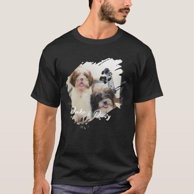 Camiseta Pet's Simple Modern Cool Typography Name and Photo (Anverso)