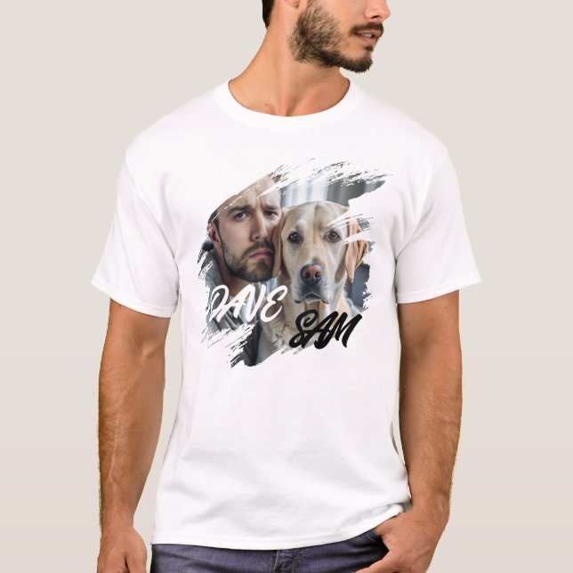 Camiseta Pet's Simple Modern Cool Typography Name and Photo (Anverso)