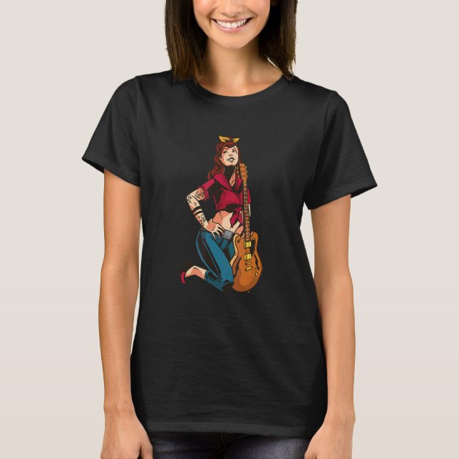 Camiseta Petticoats Y Faldas De Plate Rockabilly Pomadas Y (Anverso)