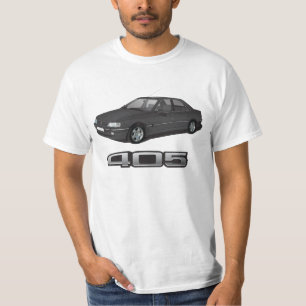 Camiseta Peugeot 405 SRi + placa modelo, negro, DIY