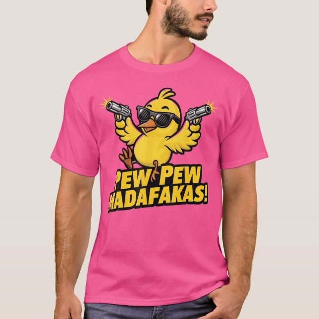 Camiseta Pew Madafakas Pew Chick Con Armas Para Entusi De P (Anverso)